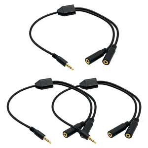 MultiDevice 2.5mm TRRS Y Splitter Audios Cable Gold Contact Universal Compatibility Headphone Mics Splitter Accessory