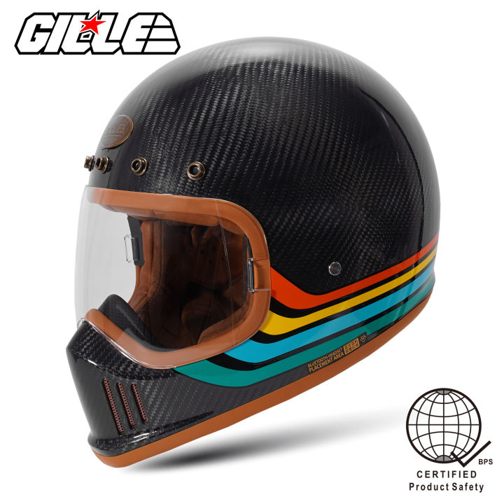 Gille Helmet AF10 CARBON SR8 RETRO Motorcycle Helmets Vintage Full