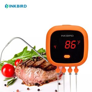 Inkbird Bluetooth Digital BBQ Temperature Measuring Tool IBT-4XC IPX5 Waterproof Meat Cooking Kitchen Tool with 4 probes LED Screen Magnet Back