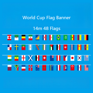 2026 World Cup 14m Garland Banner 48 Nations Flags Hanging String Flags For Garden Football Party