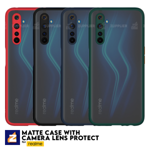 Realme 5 5i 6i 6 7i C17 6 Pro 5 Pro Case Camera Lens Protection Translucent Matte Frosted Gadget Accessory PC Case with Soft Touch Designed Poly-Chromatic Independent Button Matte Finish Back Shockproof Protective Anti Scratch Cover Case