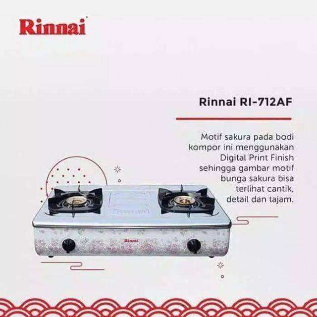 KOMPOR GAS RINNAI 2 TUNGKU MOTIF BUNGA SAKURA RI 712 AF/RI-712AF ...