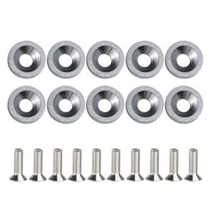 NALANILI 10Pcs/Pack M6 Vòng đệm Fender Phổ quát Phong cách JDM Ốc vít xe tay ga Lục giác Phụ tùng sửa đổi ô tô Dùng để trang trí biển số xe và cản trước