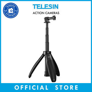 TELESIN 2nd Gen Mini Desktop Extendable Selfie Stick Monopod w/ Tripod Stand Photography Ergonomic Grip for Action Cameras GoPro Hero DJI Action Insta360 SJCAM etc S1-MNP-01