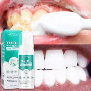 [2 in 1]Bọt trắng răng kem đánh răng Mousse làm trắng răng. Vệ sinh răng miệng khử mùi hôi miệng hiệu quả. Giảm ố vàng loại bỏ mảng bám trên răng