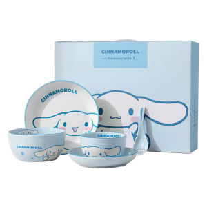 SG Sanrio Tableware Bowl Spoon Plate Set Dish Plate Cute Ceramic Housewarming Dishware Melody Cinnamoroll Hello Kitty Dinnerware