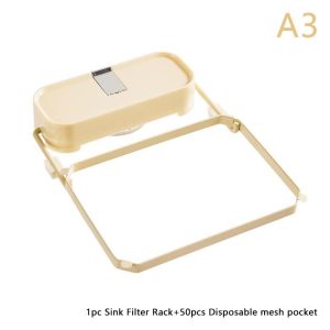 Kebememe Bộ lọc bồn rửa nhà bếp giá có thể gập lại chén Lọc chậu rửa túi lưới đứng Kệ chống tắc dùng một lần Thùng rác màng lưới bồn rửa hộp lưu trữ