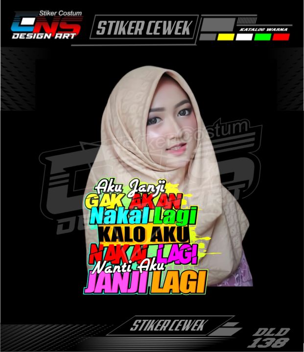 Stiker Cewek Cantik Stiker Vector Hijab Keren Sticker Print Sticker Variasi Mobil Motor Truck 9580