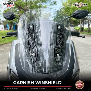 Misoka Garnish Winshield Acriylic Carbon V 2 Mirror Nmax techmaxTurboNeo sNeo