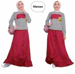 MRSBAJU - SETELAN ANAK PEREMPUAN / SETELAN MUSLIM / SETELAN TERBARU / SETELAN MURAH - FN SET KID NIRINA ROK