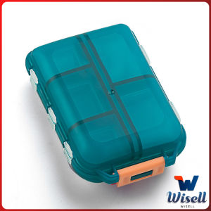 W.EL【มีสินค้าในสต๊อก】 กล่องเก็บยา เก็บของอเนกประสงค์ 10 ช่อง ป้องกันความชื้น ขนาดเล็ก แบบพกพา Storage box