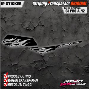 (COD) STICKER STRIPING ORIGINAL MOTOR HONDA GL PRO 1985-1999 DESAIN RACING HOLOGRAM DAN TRANSPARAN