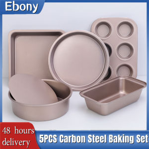 5PCS Carbon Steel Baking Set Bakeware Set of Baking Pan Tray Mold for Baked Bakeware Sets