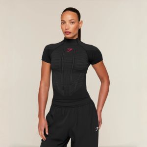 GYMSHARK V1 Fitness clothing elasticity T T-shirt vest British shark 26 Womens yoga wear and fitness clothing