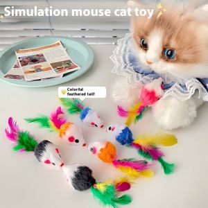 Búp bê cho mèo chuột lông đầy màu sắc-Bền và tương tác