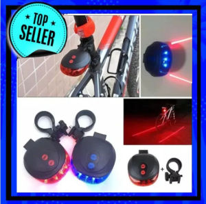 Gowes Malam Lampu Sepeda V2 Laser Line Garis Merah Biru Gowes Aksesoris Sepeda Motor Bicycle Mountain bike safety lamp LED Infrared