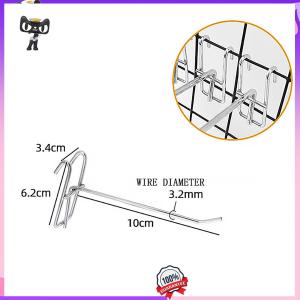 Grid Wall Hooks Heavy Duty Double Prong Metal Display Hooks for Wire Mesh Rack Supermarket Pegboard Hanger Retail Store Fixtures Wall Mounted Stainless Steel for Accessories Tools Clothing Toys