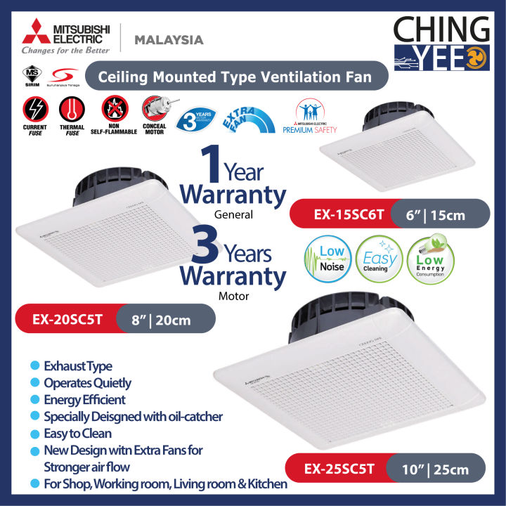 Mitsubishi EX15SC6T & EX20SC5T & EX25SC5T Ceiling Mounted Type
