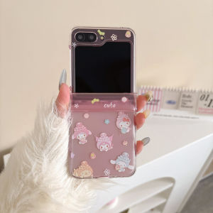2026 New For Samsung Z Flip 8 Z Flip 7 Case Folding screen mobile phone case Painted cartoon cute crying baby powerpuff girls labubu three-piece PC hard case