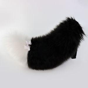MAYNN 60cm/23in Furry Fursuit Kigurumi Tail Fluffy with Adjustable Belt Halloween Cosplay Accessories Cute Dress Up Animal Wolf Dog Tail Anime Exhibition Accessories