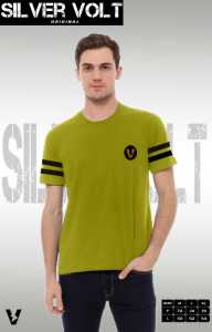 T-Shirt Silvervolt Cotton Polos Lime Casual Lengan Pendek Baju Pria Terlaris