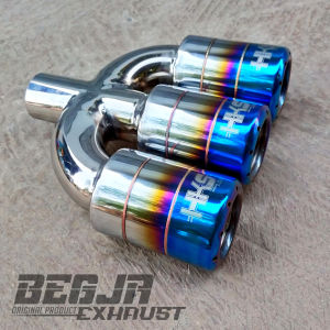 Muffler HKS Pick Up Warna Blue Rainbow dengan Suara Bass Maksimal untuk Mobil