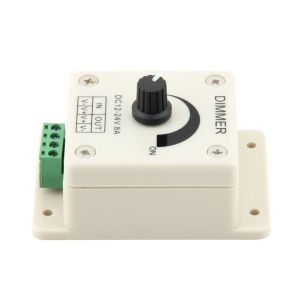 QFV5F ลูกบิดดำเนินการ 1PC แถบไฟ LED โคมไฟ PWM Digital Dimming สีเดียว ไฟ LED ป้องกัน สวิตช์ คอนโทรลเลอร์ หรี่