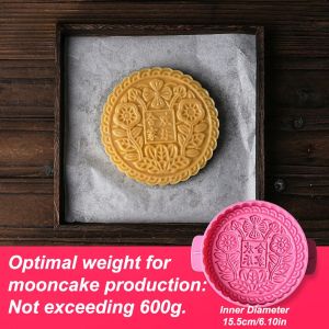 FLUTE Easy Demolding Large Moon Cake Mold Household Baking Food-grade ABS 3D Mooncake Mold Classic Embossed DIY Pastry Cake Mold Mid-Autumn Festival
