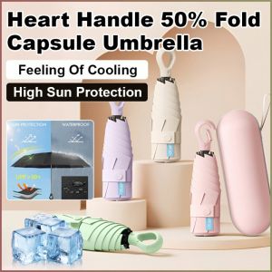 ร่มแคปซูล รู้สึกเย็นสบาย เสื้อกันฝน การสะท้อนรังสียูวี กันน้ำ ป้องกันแสงแดดแบบเต็มคลื่น อนุภาคกันแดดยางดํา