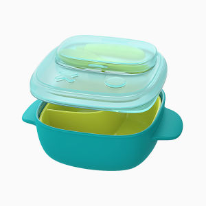 Hogokids 3 In 1 Baby Bowl Grinding Feeding Outing Bowl With Spoon And Cover Bpa Free 6m+