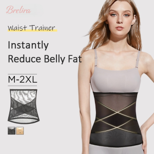 『Brelira』mesh corset Thin Body Shaping Postpartum Belly Band Women Summer Breathable Shaper Waist Slim Trainer Sabuk Jaring Pembentuk Kuat