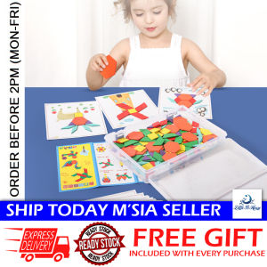 [Little B House] Wooden Creative Tangram Brain Teaser Toys 3D Jigsaw Puzzle Board Baby Early Educational Learning Gift 七巧板木质拼图 - BT113