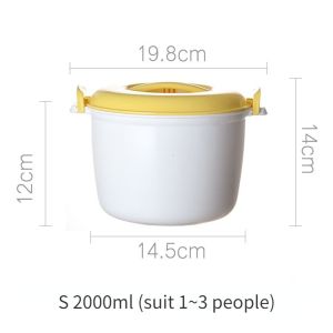 King-size Special Rice Cooker for Microwave Oven Rice Cooker Pot Steaming Box Lunch Box Steamer Cooking Rice Kitchen Utensils Supplies