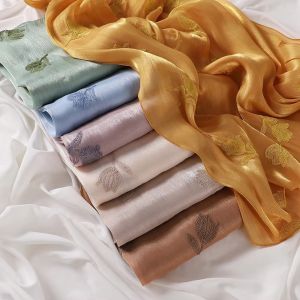 GOLFDIN 70175CM Floral Embroidery Hijab Glitter Shimmer Islamic Head Wrap Elegant Lightweight Crinkle Plain Scarves For Women