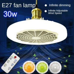 Kipas Lampu Langit-langit 30W E27 dengan Lampu Terintegrasi Remote Control Kamar Tidur Ruang Lampu