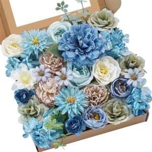 Color Silk Floral Arrangement Gift Box Hollow Stems Fabric Flowers for Wall Decoration Crafts Event Decoration