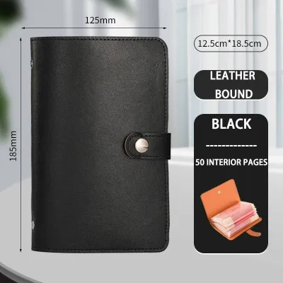 100 Envelopes Money Saving Challeng with Passwork Lock PU leather A6 Binder Cash Storage Book