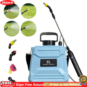 【Ready】【Vktech】 8L Sprayer with Adjustable Shoulder Strap Electric Battery Powered Sprayer Retractable Wand for Yard Lawn