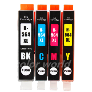 【Manila Spot】4 Pack set or hp 564XL Bk C M Y Print for hp Ink Cartridge 564 XL Black Cyan Magenta Yellow Full Set Cn684wn Cb323wn Cb324wn Cb325wn For Hp Photosmart 5510 5511 5512 5514 5515 5520 5522 5525 Officejet 4610 4620 4622 Deskjet 3070A 3520