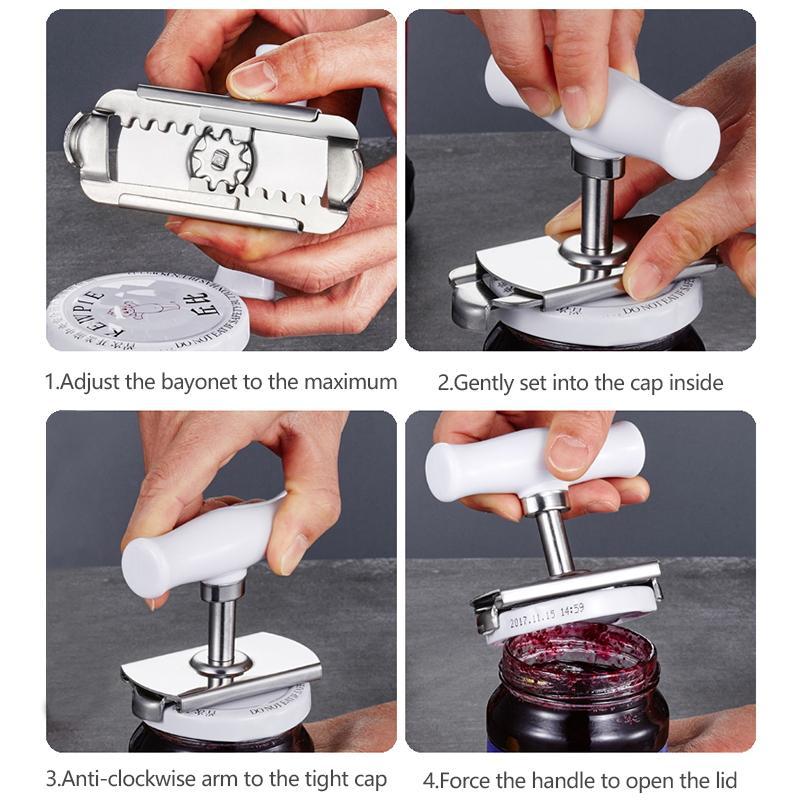 Konco Adjustable Jar & Can Opener For 1-4 Inch Lids, Multifunctional Bottle Cap & Jam Cork Opening Kitchen Tool
_voghion.com