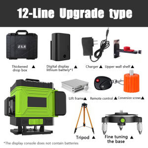 8/12 lines green light laser level digital automatic leveling 360° rotating measuring tool level(with stand)