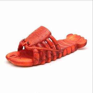 Free Shipping Summer-Themed Family Slippers Featuring A Lobster Design Perfect For Indoor Use Bathing And As Cute And Quirky Beach Sandals For Couples Also Suitable For Outdoor Wear And Have A Non-Slip Sole
