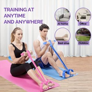 Resistance Band 8 Tubes Elastic Pull Rope Pedal Sit-up Resistance Band Expander Tension Rope for Fitness Slimming Tr