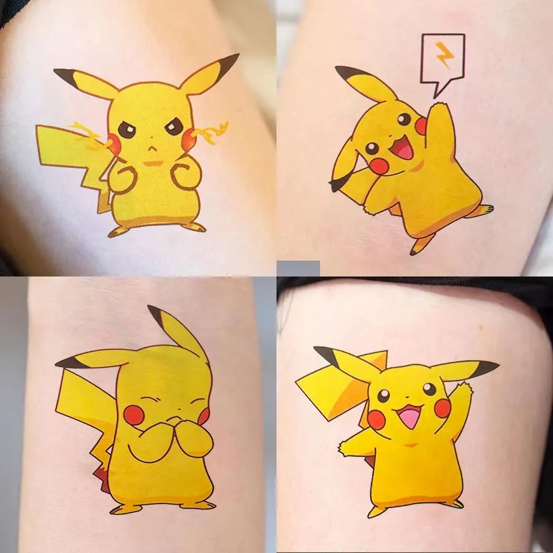 Cute Pokemon Cartoon Temporary Tattoo Pikachu Charmender Stickers Baby  Shower Body Makeup Sticker Tattoos Party Toys for Kids - AliExpress