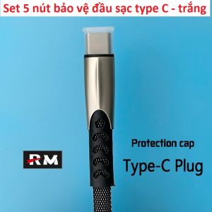 Set 5 nắp bảo vệ đầu cáp sạc Type-C chống bụi bẩn tiện dụng