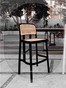 Bar Stool Chair With Cushion Dining Chair Bar Chair Bar Dining Chair Bar Stool Plastic Rattan Weaving Strong Load-bearing Capacity