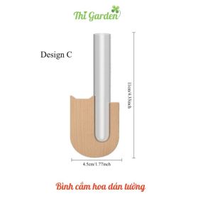 Lọ Hoa Thủy Sinh Từ Tính Thi Garden Bình Cắm Hoa Mini Có Nam Châm Hít Tủ Lạnh Khung Đế Bằng Gỗ Trồng Cây Trang Trí