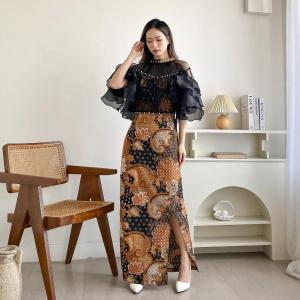 baju dress gaun wanita dewasa model bagus dan menarik bahan batik foil premium