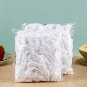 100PCS Disposable Food Cover Plastic Wrap Elastic Food Lids For Fruit Bowls Kitchen Storage Fresh Keeping Film