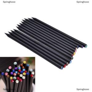 [COD] Springhooe 2X Black Rod HB Pencil With Colorful School Painting Writing Pencil